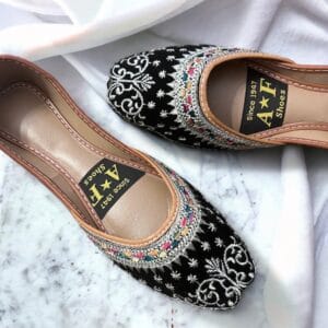 Black handmade khussa